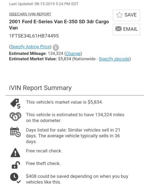 2001 ford e-350 superduty for sale in pennsylvania by owner