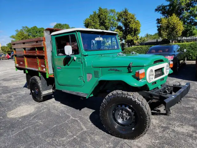 1973 toyota land cruiser fj45 pickup green 4wd manual fj45