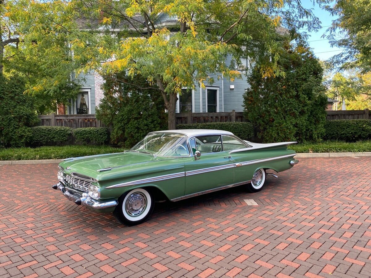 1959 chevrolet impala coupe green rwd automatic impala