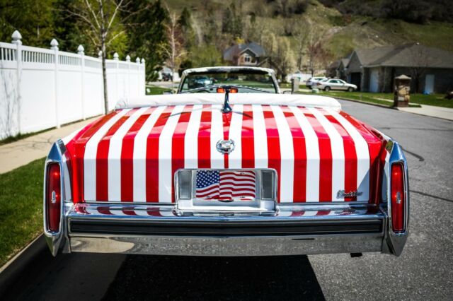 1987 cadillac brougham limousine american flag paint limo fleetwood parade nr 87