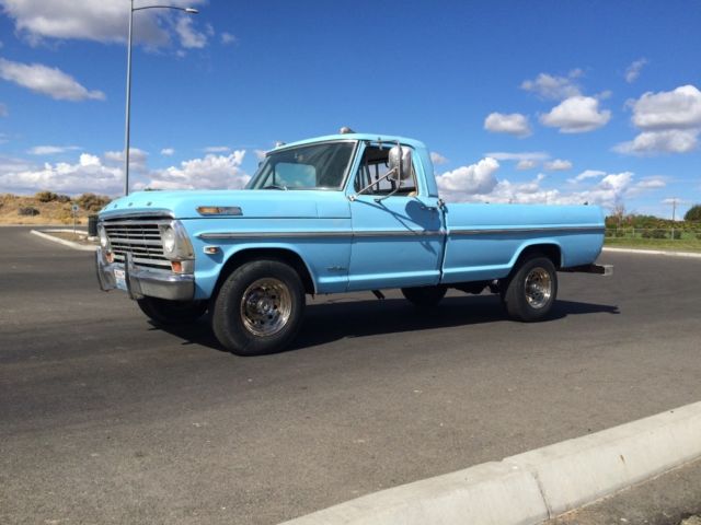 68 ford truck f-250 custom cab camper special 390 edelbrock 3/4 ton very nice!!