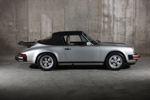 1989 porsche 911 carrera 27396 miles silver metallic convertible h6 3.2l manual