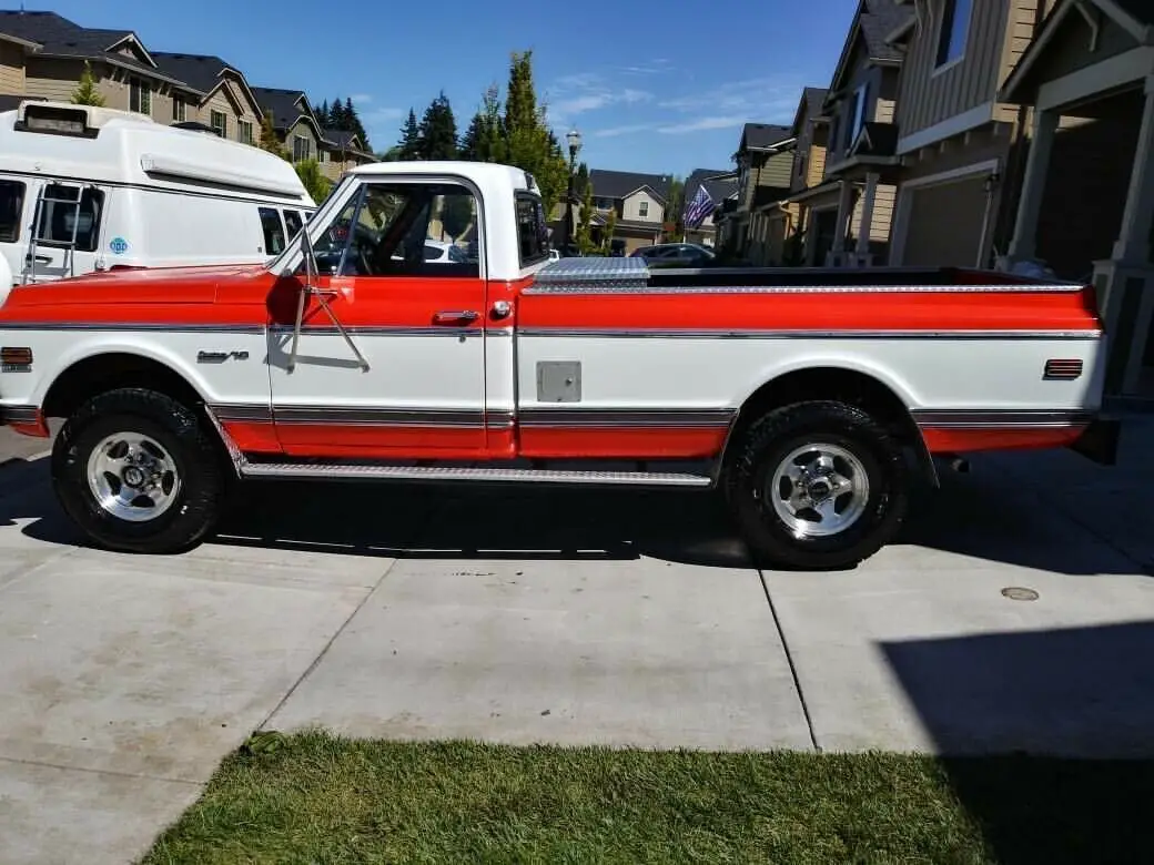 1972 chevrolet k-20 pickup orange 4wd automatic custom deluxe