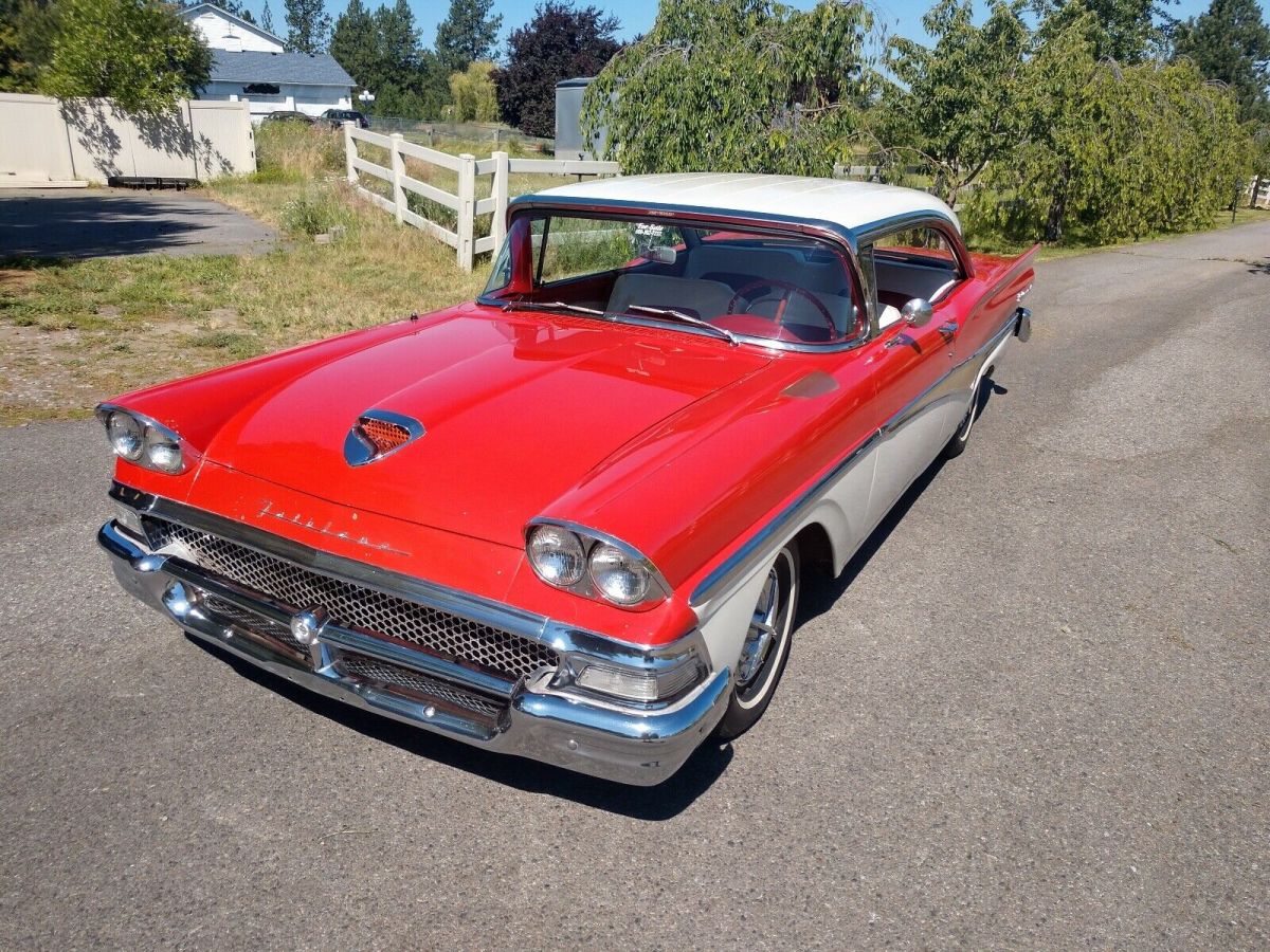 1958 ford fairlane red rwd manual fairlane 500