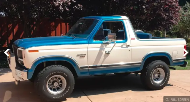 1982 ford bronco convertible 4x4 lariat~xlt--351 v8/at nice! ca blue plate car