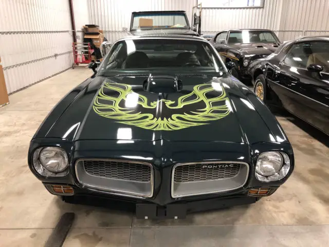 1973 trans am 455 - 4 speed brewster green phs documented - restored