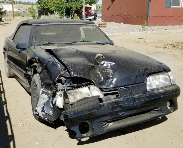 wrecked 1987 ford mustang gt convertible parts car