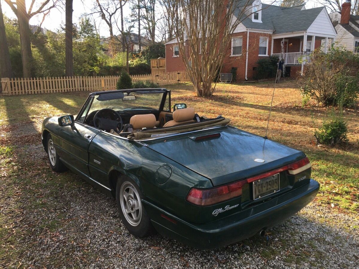 1992 alfa romeo spider convertible green rwd manual