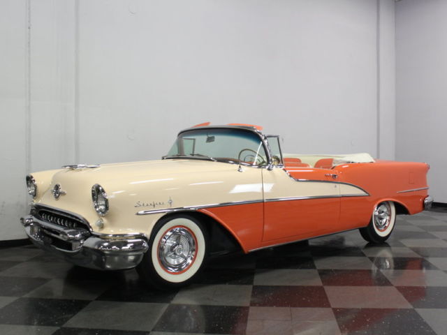 324 rocket v8, 4 spd auto, rare factory a/c, beautiful starfire convertible!!!