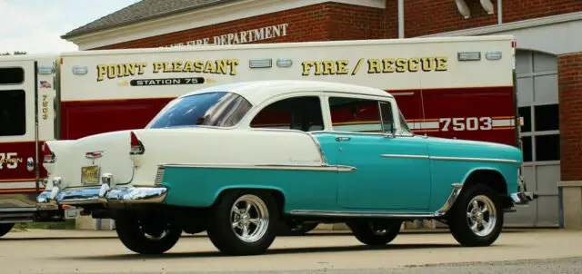1955 chevrolet bel air/150/210 coupe blue rwd manual bel air