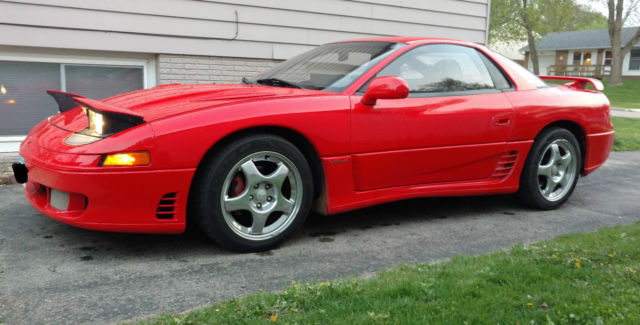 1991 mitsubishi 3000gt vr-4, twin turbo, awd, manual, red, tt, modified! fast!