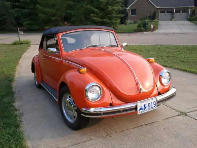 rare 1971 orange volkswagen super beetle convertible