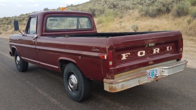 retired farm department 1970 f-250 custom , 390 / 4-speed no reserve dry climate
