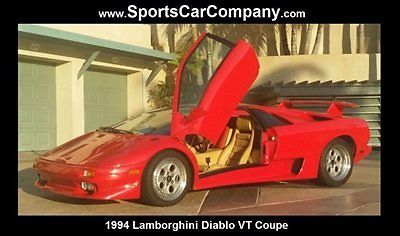 1994 lamborghini diablo vt coupe red tan rare collectable showstopping supercar!