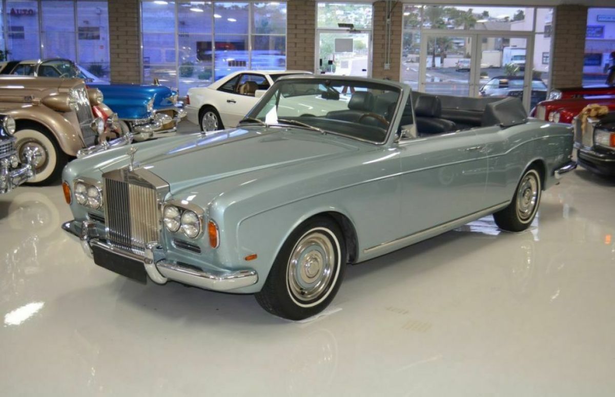 1969 rolls-royce mpw dhc corniche 31000 miles blue convertible automatic