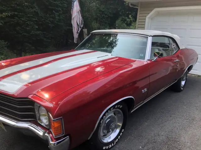 1971 chevelle malibu convertible ss tribute candy red/white stripes 350 v8 bb