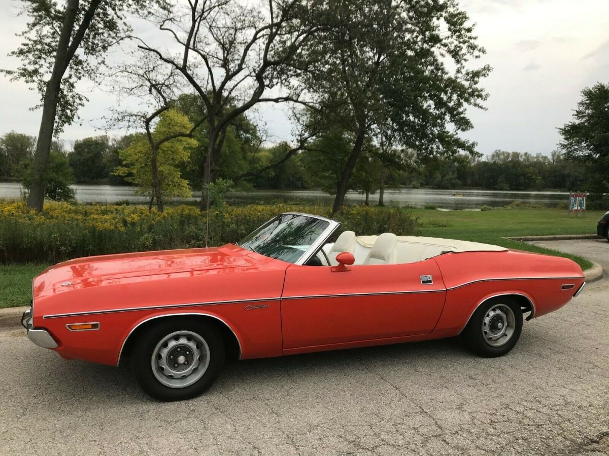 survivor 1971 dodge challenger convertible ev2 hemi orange with white interior