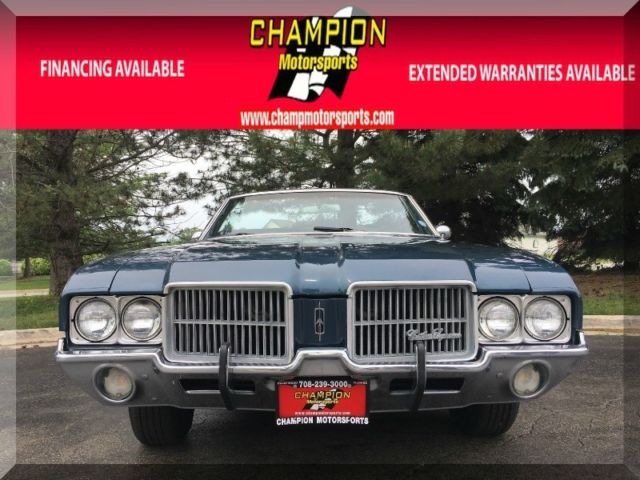 1971 oldsmobile cutlass supreme 33648 miles viking blue convertible 350cu a