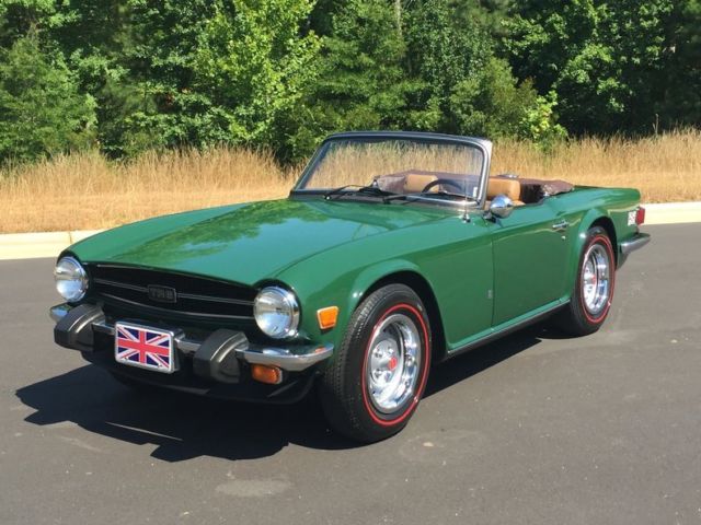 1976 triumph tr6 convertible, british green tan 4spd well sorted restored