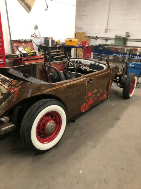 1971 vw bug rat rod turbo beetle with air ride and model a wheels