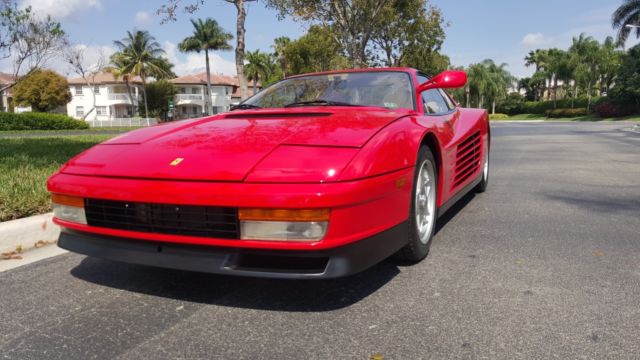 1985 ferrari testarossa flying mirror. red coupe 9.5k miles