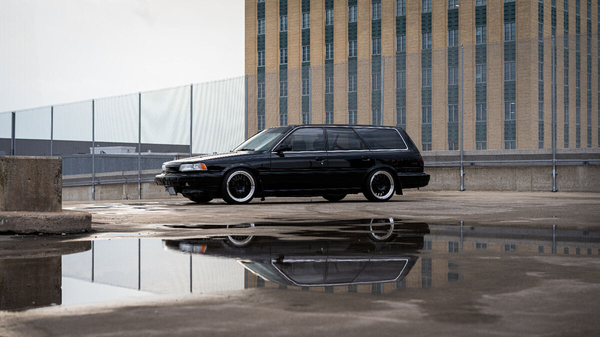 black exterior, blue interior, lowered, manual transmission