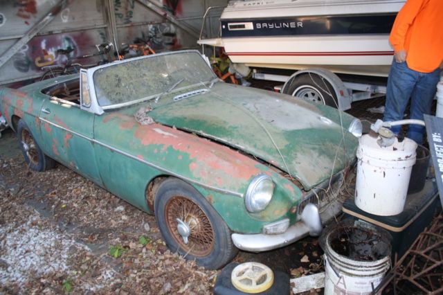 1967 mg mgb mk1 roadster convertible barn find with title