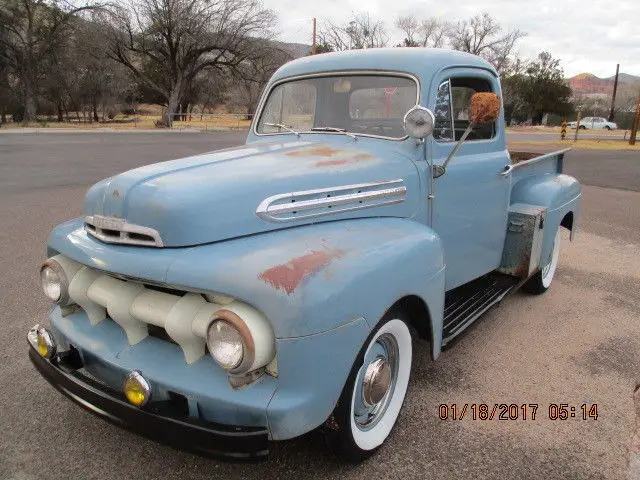 1951 ford 1/2 ton, shortbed pick-up, arizona rust free truck, patina, ratrod