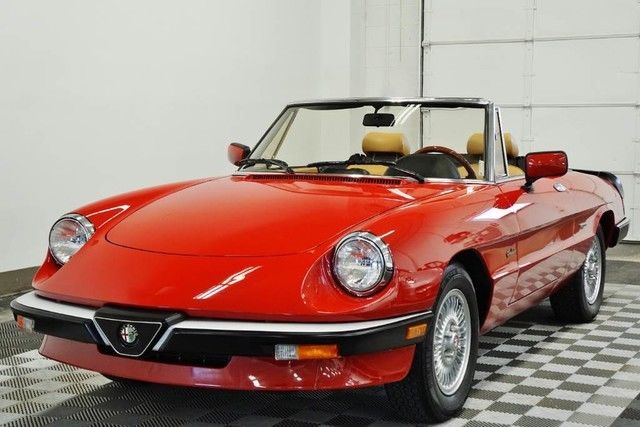 1990 alfa romeo graduate spider rosso alfa over beige leather only 9,563 miles