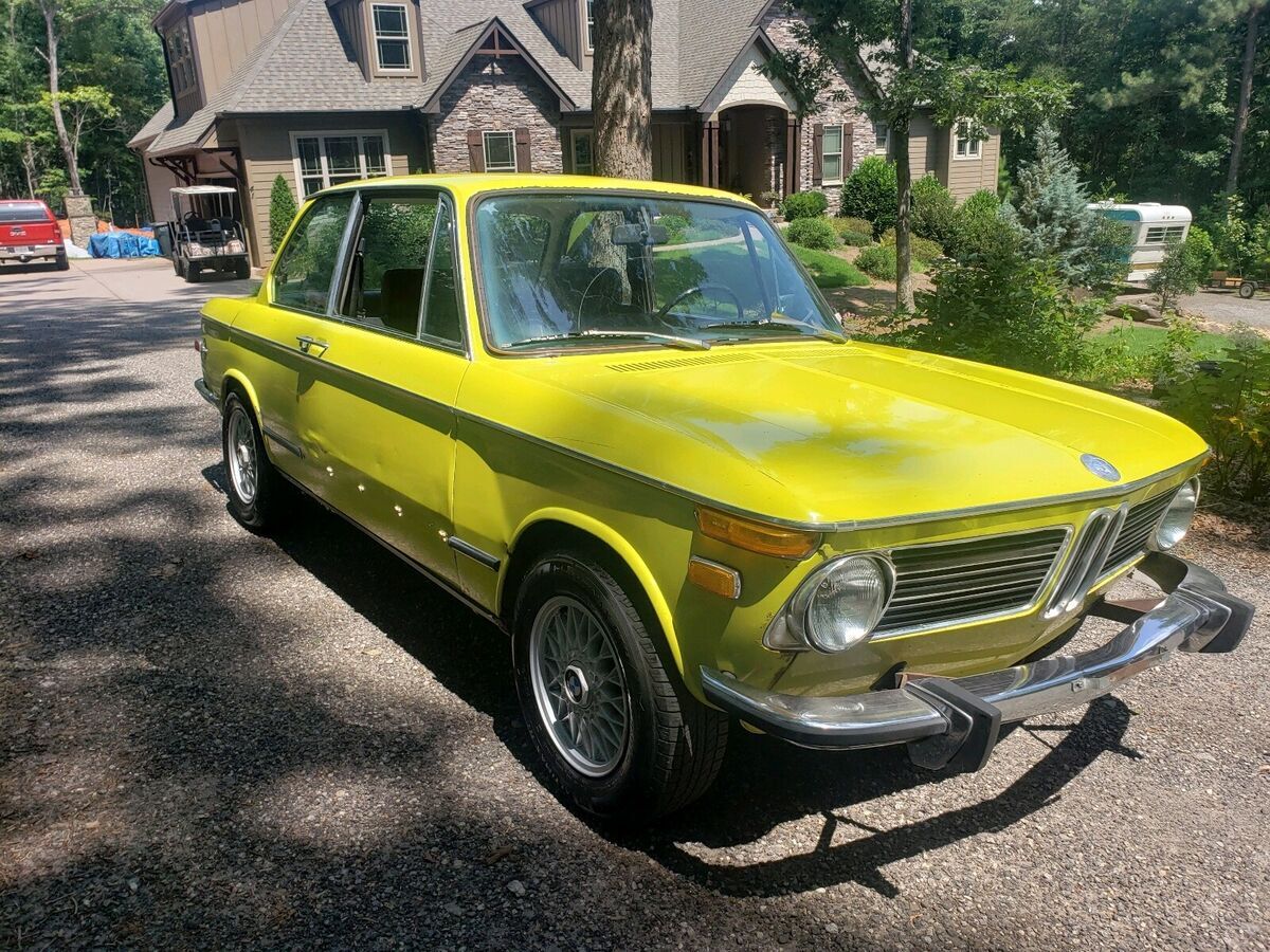 1973 bmw 2002 sedan yellow rwd manual