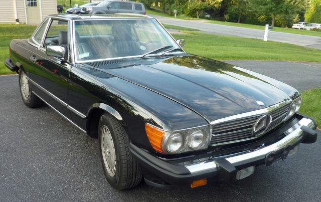 1987 mercedes benz 560sl 1 owner 17,018 miles black pearl met. alpaca interior!