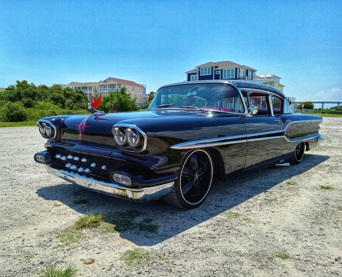 1958 pontiac chieftain custom black kandy rwd automatic 2 door