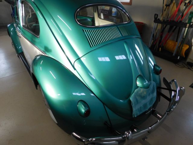 1955 vw volkswagen beetle - multiple award winning car - oval rear window car