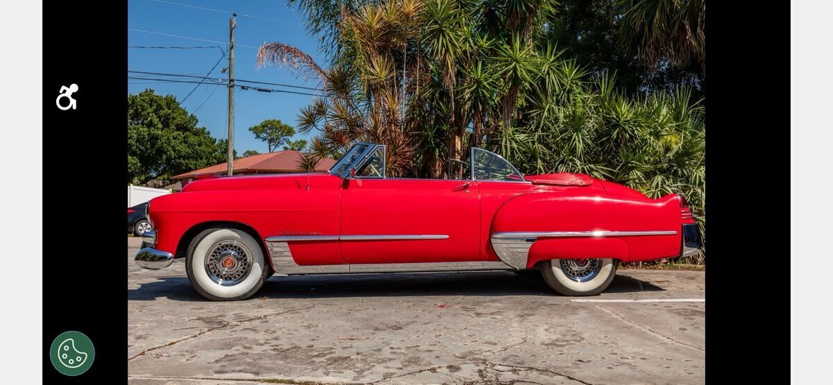 1948 cadillac 62 convertible red chrome