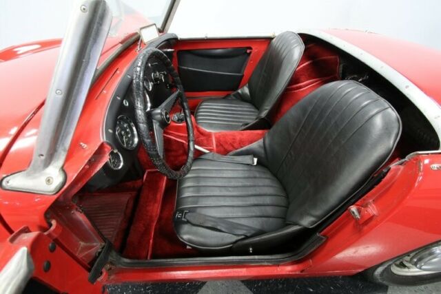 classic vintage aluminum roadster red black vinyl british manual frogeye