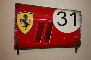 vintage ferrari grand prix race car hood panel sign wall art by darren hall