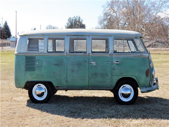 1966 volkswagon deluxe bus 15" wheels original engine emblem headlights solid