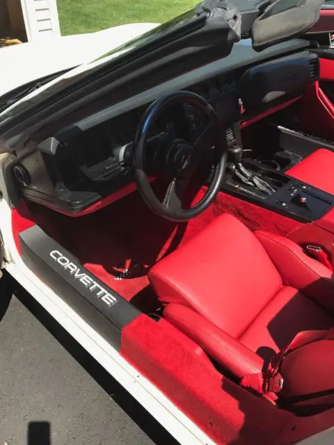 1988 convertible corvette, classic white on red!
