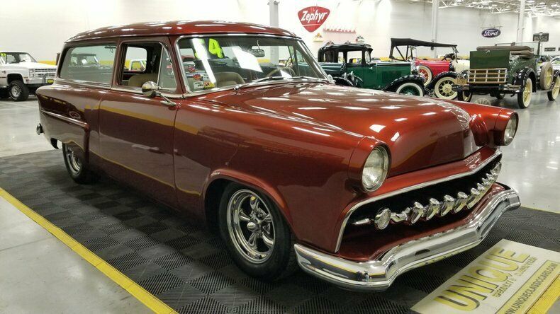 1954 ford ranch wagon frame off restored street rod! overdrive ac!