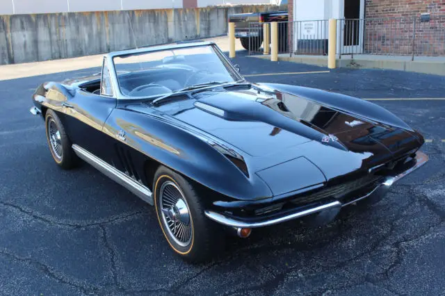 1966 corvette stingray black black 427/425hp convertible