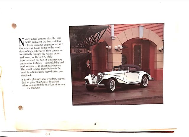 classic mercedes 1936 roadster certified marlene replica 500k