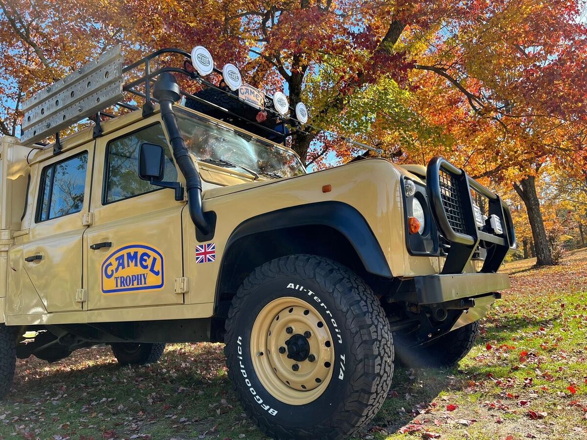 land rover defender 130 camel trophy overland expedition tribute