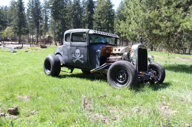 1928 ford model a coupe hot rat rod chopped fully rollered motor 400 turbo