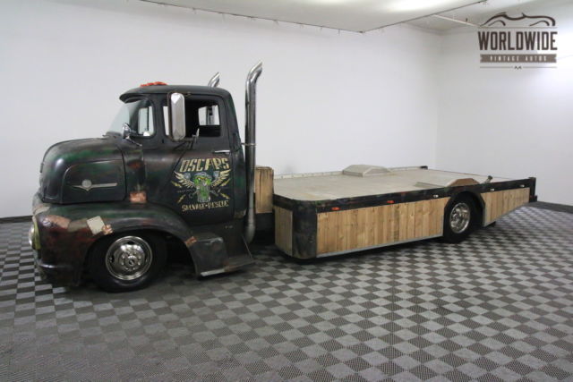 1951 black ford cab over engine rat rod 7.3l diesel!