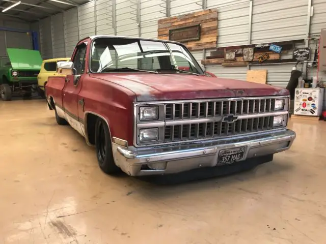 1982 chevy 1500 scottsdale patina bagged 4 link pick up shoots sparks!no reserve