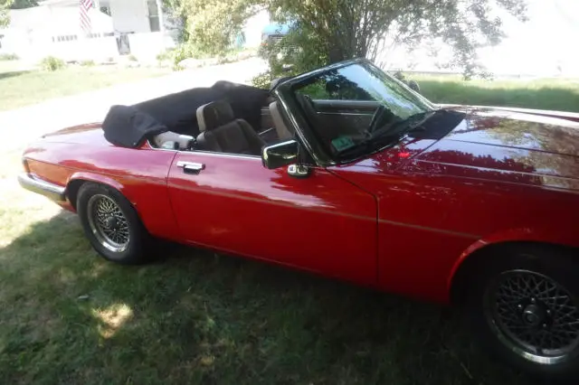 1989 jaguar xjs v12 classic convertible low miles red stuinning car