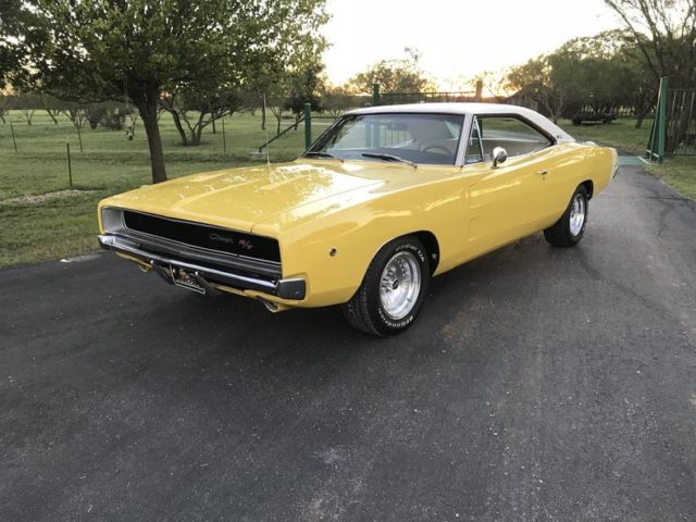 1968 dodge charger rt 440 auto ps pb console buckets 1094 miles yellow coupe 440