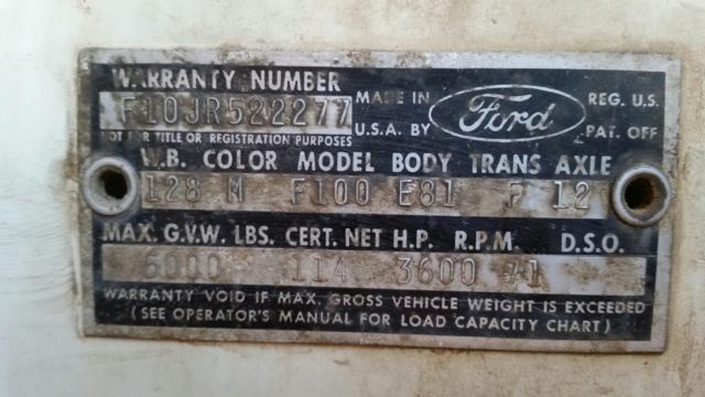 1964 ford f100 custom cab
