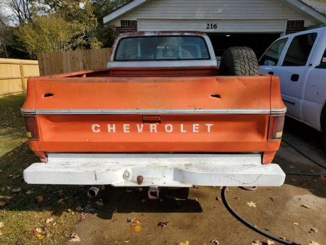 1973 chevrolet c-10 pickup orange rwd automatic custom deluxe