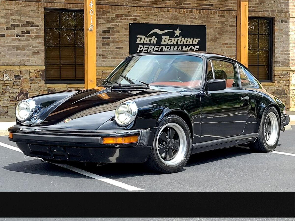 1976 porsche 911s black on beautiful red lobster interior